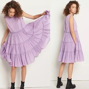 Samant Chauhan x Anthropologie Lola Tiered Dress In Purple Size M